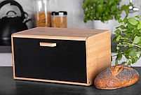 Хлібниця Galicja LAVARO Чорна з бамбуком, фото 2