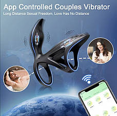 Вібромасажер для чоловіків 3в1, 9 режимів, APP Control & Remote, фото 3