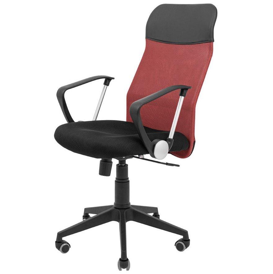 Сіткове офісне крісло — чорне спинка-сітка — червона хрестовина пластик Ультра Ю Ultra U Richman, фото 1