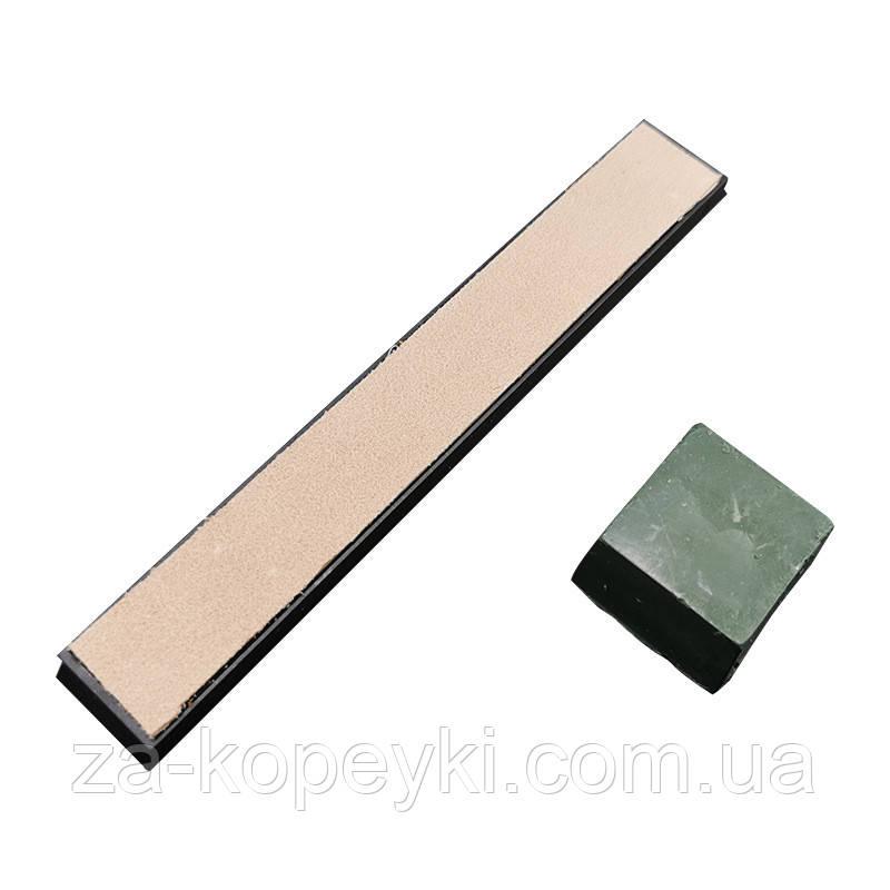 Шкіряний брусок для доведення ножів + паста ГОІ, фото 1