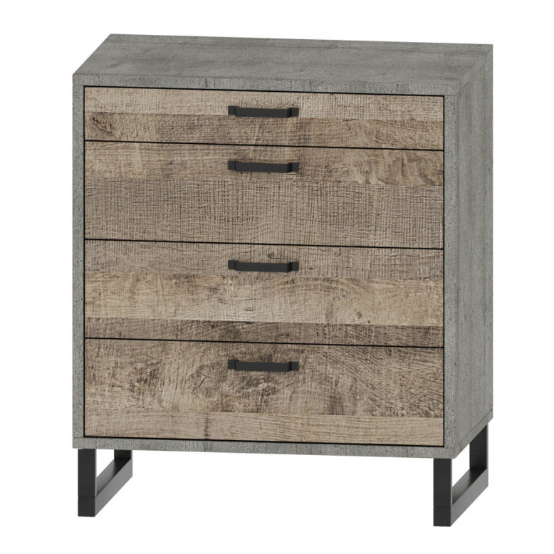 Сучасний стильний маленький комод 4Ш лофт на 4 шухляди 80 см на ніжках для речей у спальню ДСП Барі Сокме