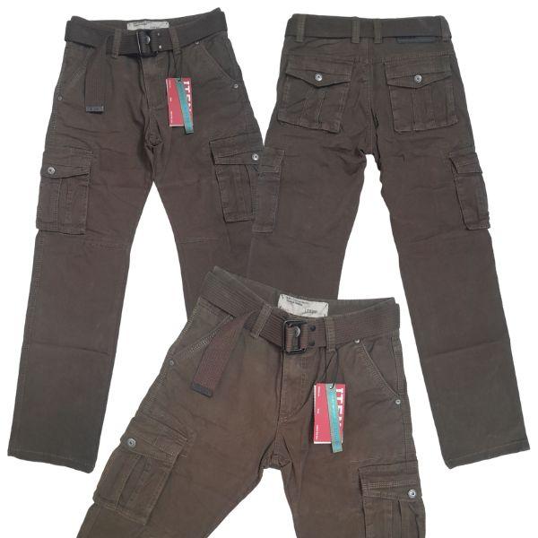 Брюки карго чоловічі ITENO (Tophero) р.33 оригінал прямі коричневі з накладними кишенями з боків весна/осінь, фото 1