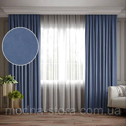 Ткань для штор микровелюр Diamond. Шторная ткань цвет серо-голубой (ID ...