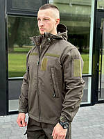 Тактическая куртка олива Soft Shell на флисе куртка демисезонная софтшел 46-60р армейская куртка весенняя