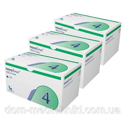 Голки інсулінові "Novofine/Новофайн" 4 мм. 32G, 300 шт., фото 1