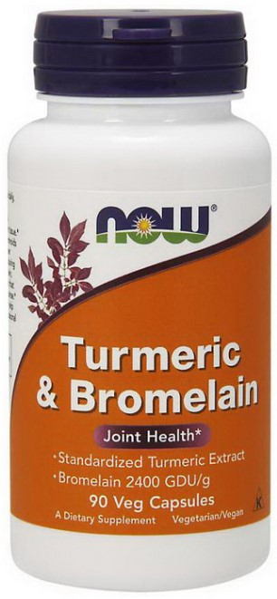 Куркумін і бромелайн Now Foods Turmeric Bromelain 90 капсул, фото 1