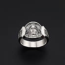 Чоловіча срібна каблучка оберіг Спаси і Збережи. Спас Нерукотворний. Чорнене срібло 925, фото 6