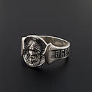 Чоловіча срібна каблучка оберіг Спаси і Збережи. Спас Нерукотворний. Чорнене срібло 925, фото 9