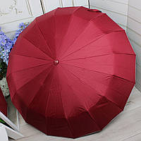 Якісна жіноча парасолька автомат антивітер 16 спиць 103см діаметр бордова Угорщина