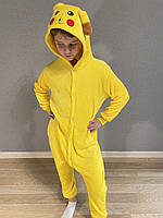 Детская пижама кигуруми покемон Пикачу желтый, костюм-кигуруми Pokemon Pikachu для детей размеры 100-140