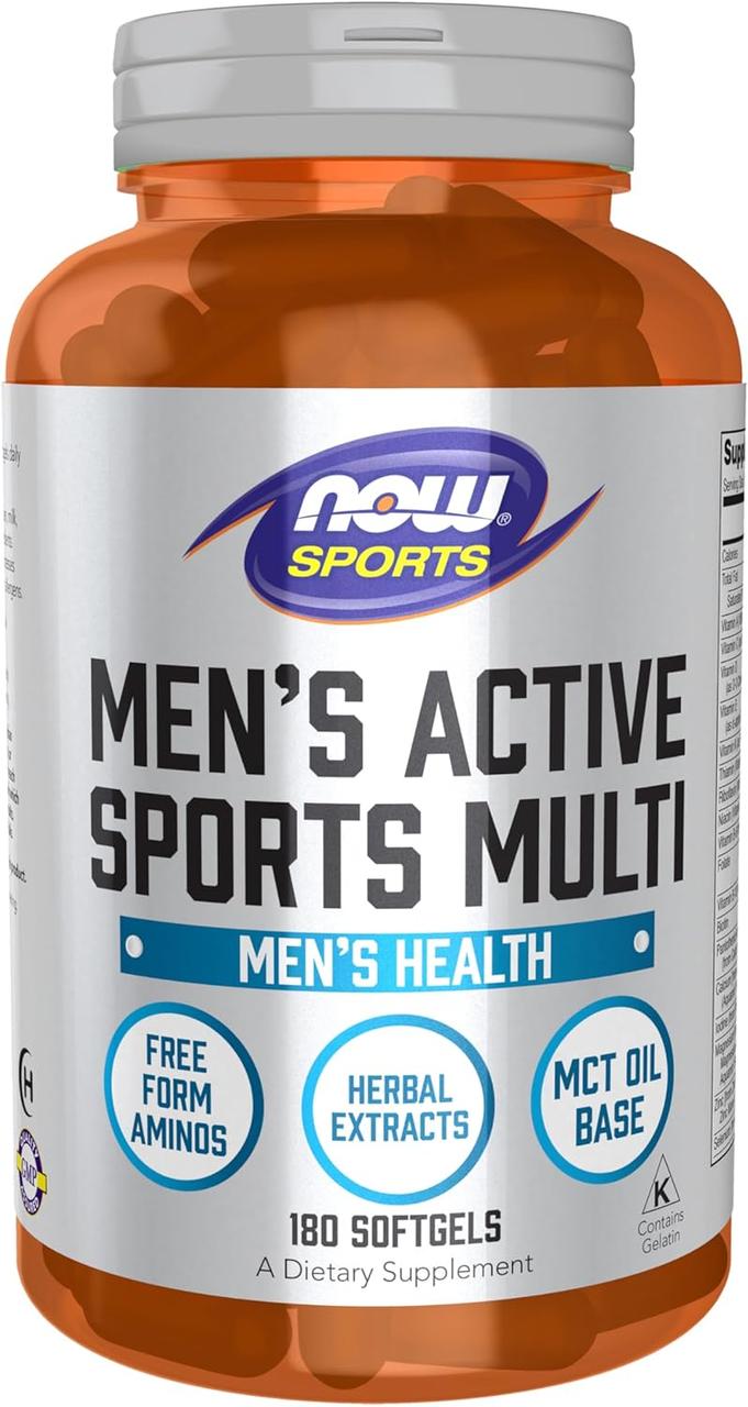 MENS ACTIVE SPORTS MULTI NOW Менс мультивітаміни для чоловіків, 180 капсул, фото 1
