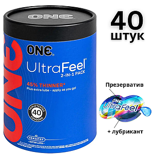 Презервативи One Ultra Feel банка 40 штук з додатковим пакетом лубриканту