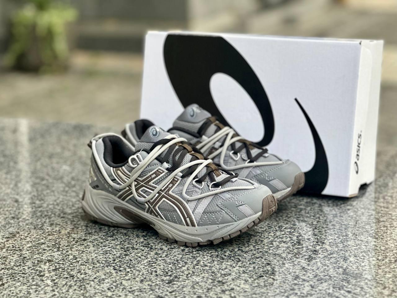 Чоловічі кросівки Asics Gel-Kahana Tr v2 Grey Black (Чорні) Взуття Асикс Гель Кахана текстиль сітка шкіра демісезон
