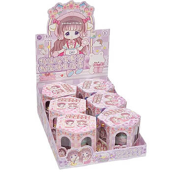 Набір декоративного паперового та ПЕТ скотчу 4.5 см x 1 м з малюнком для декору XM-JD8685B Упаковка 6 шт