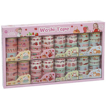 Упаковка декоративного паперового скотчу 2 м з малюнком для декору XM-JD2645G Упаковка 8 наборів