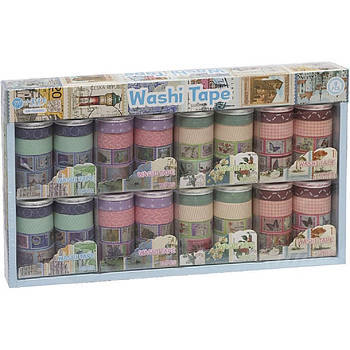 Упаковка декоративного паперового скотчу 2 м з малюнком для декору XM-JD2645C Упаковка 8 наборів