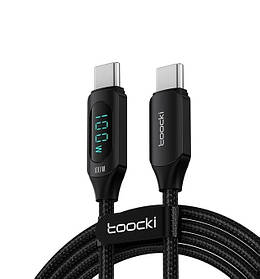 Кабель Toocki Type-C – Type-C PD 100W з LED дисплеєм швидка зарядка для ноутбуків та смартфонів