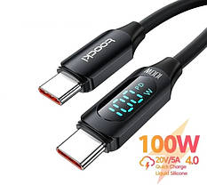 Кабель Toocki Type-C – Type-C PD 100W з LED дисплеєм швидка зарядка для ноутбуків та смартфонів, фото 4