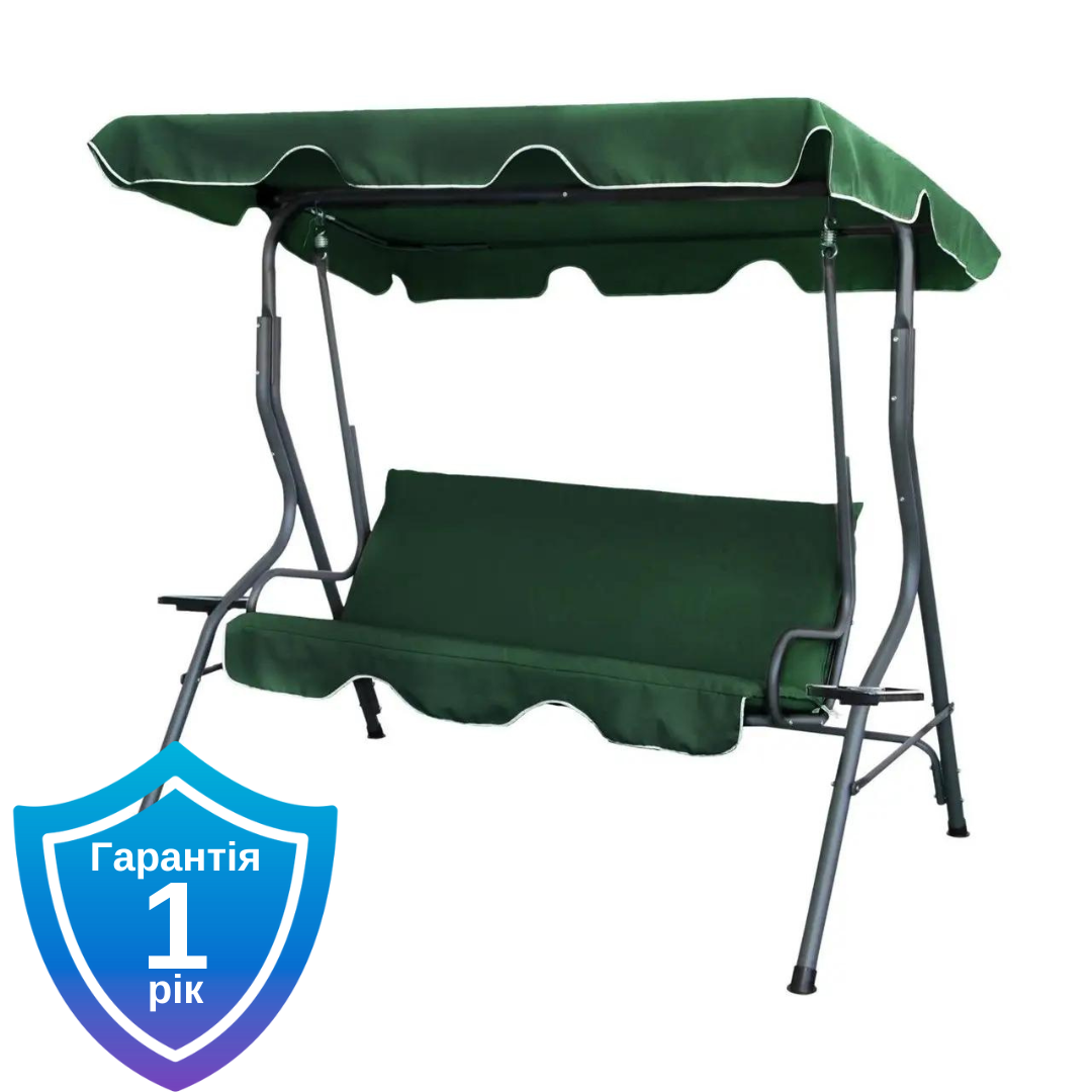 Садова гойдалка зеленого відтінку Garden Line KRE0742 170x110x153 см