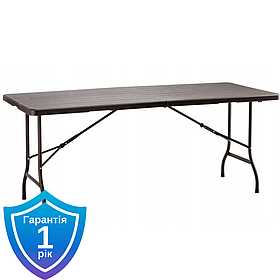 Коричневий складний туристичний стіл GardenLine ZUM0988 розмір 180x75x72 см