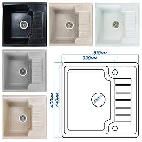 Гранітна кухонна мийка Romzha Klasicky 51. Врізна мийка на кухню, гранітні мийки