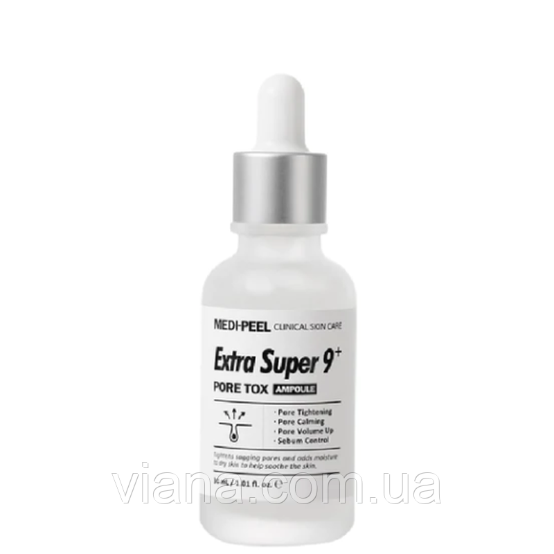 Пілінг-сироватка для очищення та звуження пор Medi-peel Extra Super 9 Plus Pore Tox Ampoule 30 ml