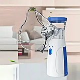 Портативний небулайзер із парою димом на батарейках Mesh Nebulizer Ручний акумуляторний інгалятор для сім'ї, фото 7