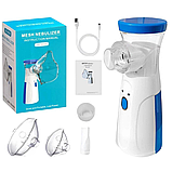 Портативний небулайзер із парою димом на батарейках Mesh Nebulizer Ручний акумуляторний інгалятор для сім'ї, фото 8