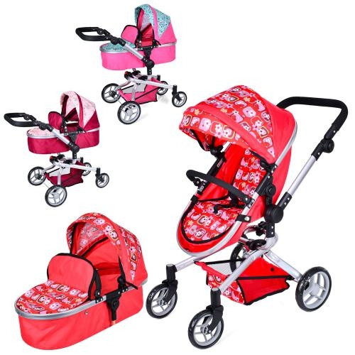 Коляска-трансформер для кукол Melogo 9695 ЧЕРВОНА