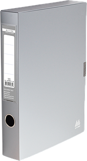 Папка-бокс (для документів на липучці, 235х320х55 мм, сірий)