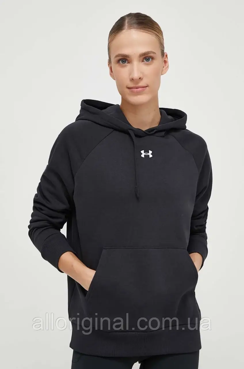 AllOriginal com ua Кофта Under Armour жіноча колір чорний з капюшоном однотонна РОЗМІРИ ЗАПИТУЙТЕ, фото 1