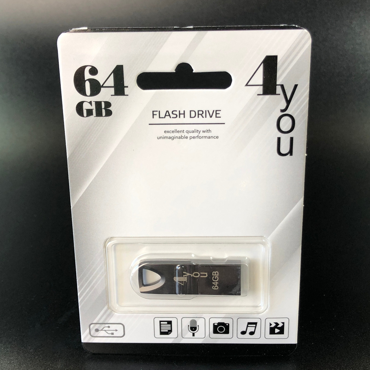 Флеш-накопичувач Usb 64Gb 4you 117 Metal series Black