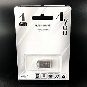 USB-накопичувач флешка на 4Gb 4you 105 Metal series Silver