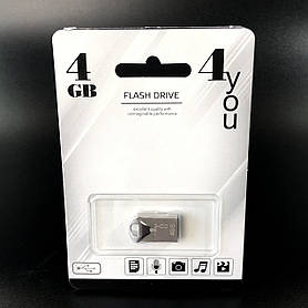 USB-накопичувач флешка на 4Gb 4you 106 Metal series Silver