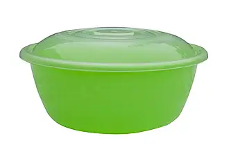 Миска пластикова для салату з кришкою Полімер-Гарант "Ягідка" 6л ПГ-1061 салатова