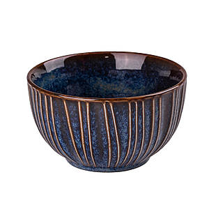 Фарфорова кругла салатниця 11,5 см глибока тарілка синя