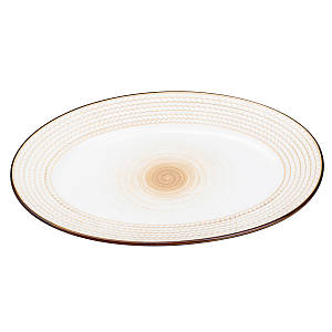 Сервірувальна керамічна тарілка овальна 33*24,5 см у стилі ретро біла