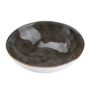 Глибока керамічна тарілка 500 мл 17,5 см коричнева