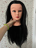 Навчальна голова манекен для стрижки плетіння зачісок манікен з волоссям тренувальний, фото 3