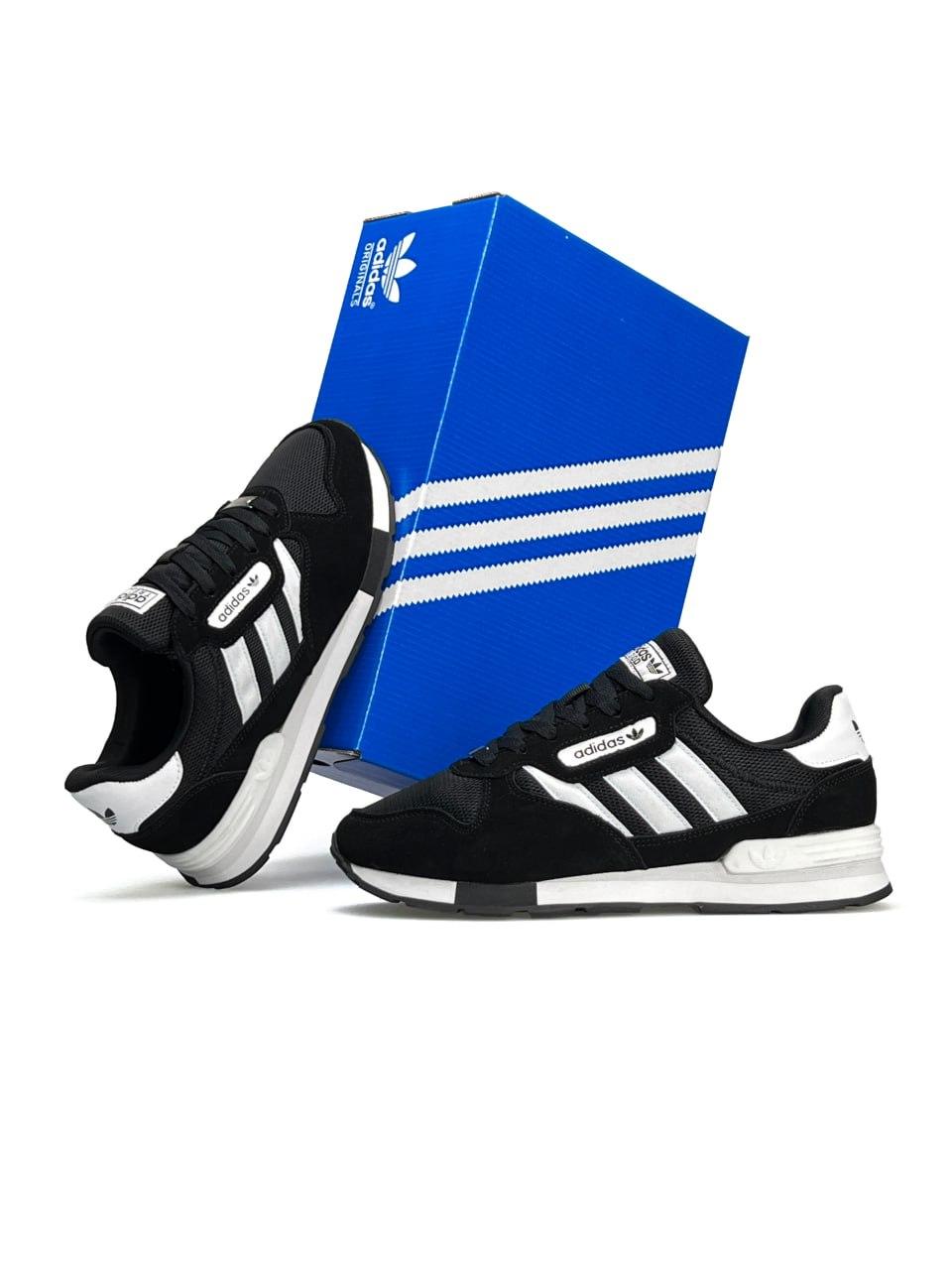 Чоловічі кросівки замша текстиль Adidas Originals Treziod 2.0 Black White кеди Нью Беланс чорне Чоловіче взуття, фото 1