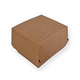 Упаковка для бургеров крафтова зібрана розмір 145х145х100 ламінована 50 шт/уп., фото 2