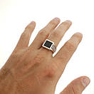 Чоловічі срібні перстні з чорним каменем. Кольца чоловічі з оніксом і золотом 20 розмір, фото 6