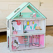"Фантазія" ляльковий будиночок NestWood для Барбі, м'ятний + вітальня, фото 5