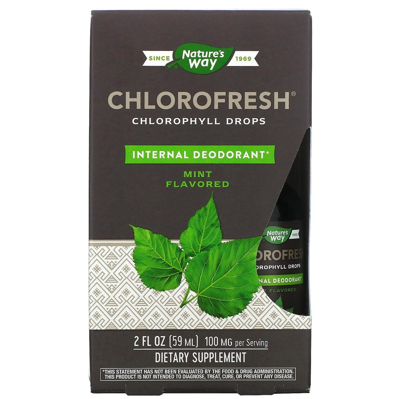 Chlorofresh, краплі з хлорофілом, з м'ятним смаком, Nature's Way, 2 ж. унц. (59 мл) BX159