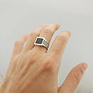 Чоловічі срібні перстні з чорним каменем. Кольца чоловічі з оніксом і золотом 20 розмір, фото 8