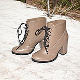 Шкіряні черевики на високих підборах, фото 3