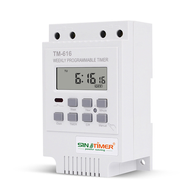 Таймер тижневий Sinotimer TM616W-2 програмований, РК-екран, 30 А, 220 Vac, 120x74x52mm