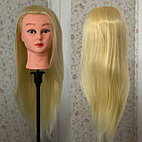 Манекен голова для плетіння зачісок стрижки перукарська манікен із волоссям, фото 2