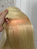 Манекен голова для плетіння зачісок стрижки перукарська манікен із волоссям, фото 4