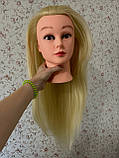 Манекен голова для плетіння зачісок стрижки перукарська манікен із волоссям, фото 6